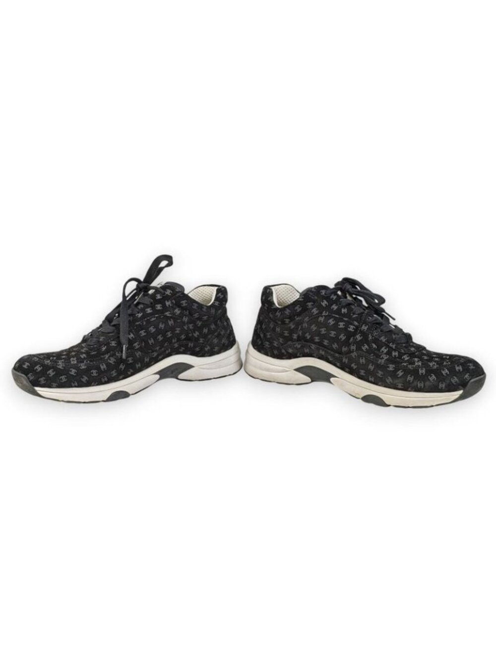 Chanel Coco Mark Print Suede Sneakers Size 42 22AW - Picture 4 of 15